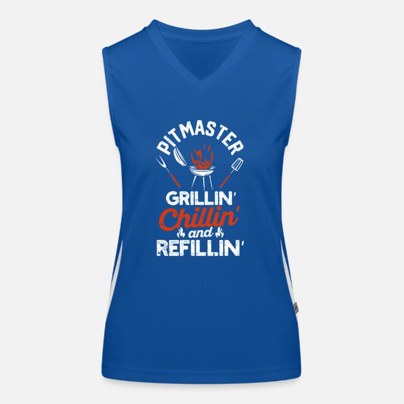 Pitmaster Grillin Chillin Und Refillin BBQ Smoker Funktionelles Kontrast-Tank Top für Frauen