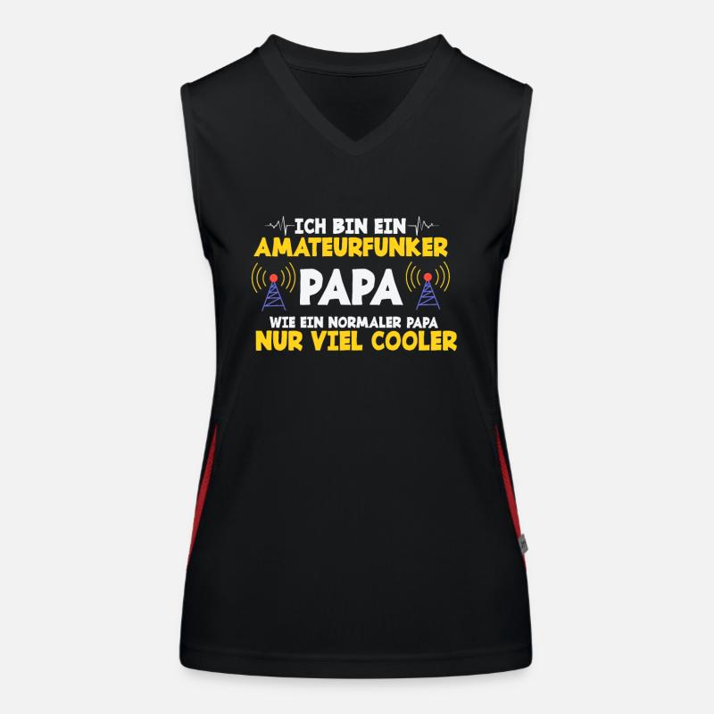 Ich Bin Ein Amteurfunker Papa Funktionelles Kontrast-Tank Top für Frauen