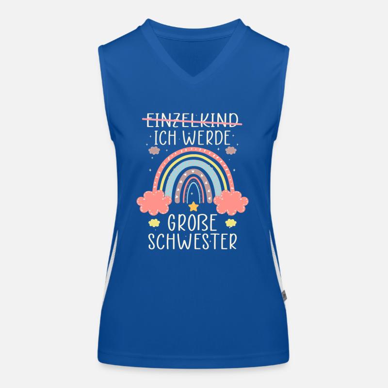 Ich werde Große Schwester Regenbogen Babyfeier Funktionelles Kontrast-Tank Top für Frauen