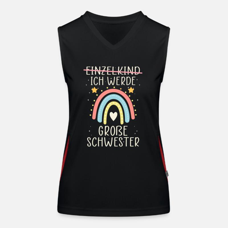 Ich werde Große Schwester Regenbogen Babyfeier Funktionelles Kontrast-Tank Top für Frauen