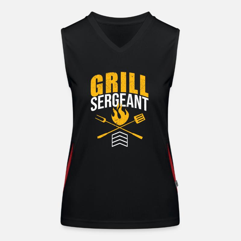 Grill Sergeant Lustig BBQ Grill Fleischliebhaber Funktionelles Kontrast-Tank Top für Frauen