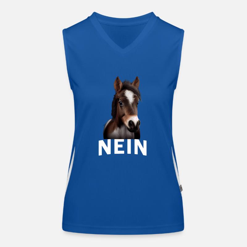 Statement Pferd, Nö Fun, Einfach Nö, Nein Funktionelles Kontrast-Tank Top für Frauen