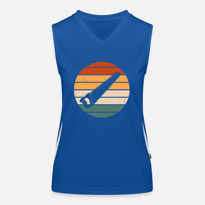 Retro Handsäge Design Funktionelles Kontrast-Tank Top für Frauen