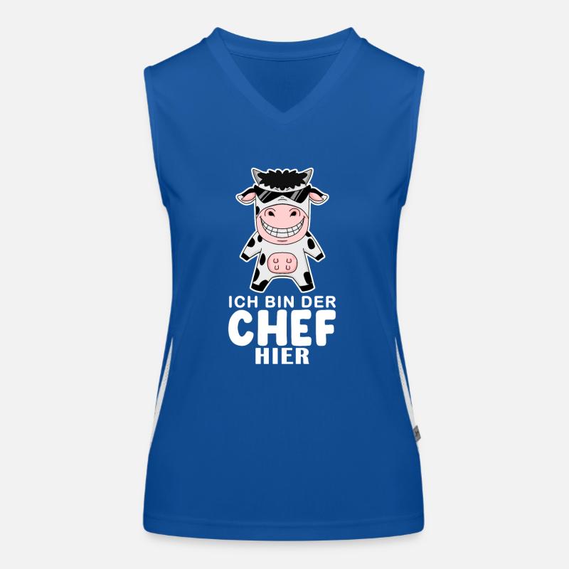 coole Kuh Chef Spruch Funktionelles Kontrast-Tank Top für Frauen