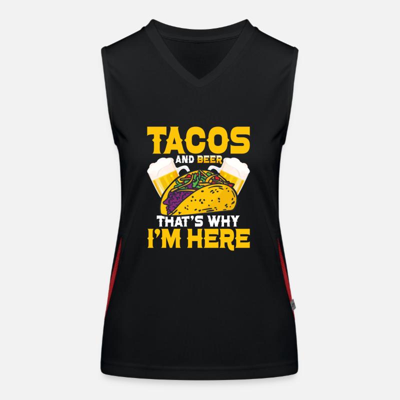 Tacos And Beer That's Why I'm Here Party Cinco De Women's Functional Contrast Tank Top