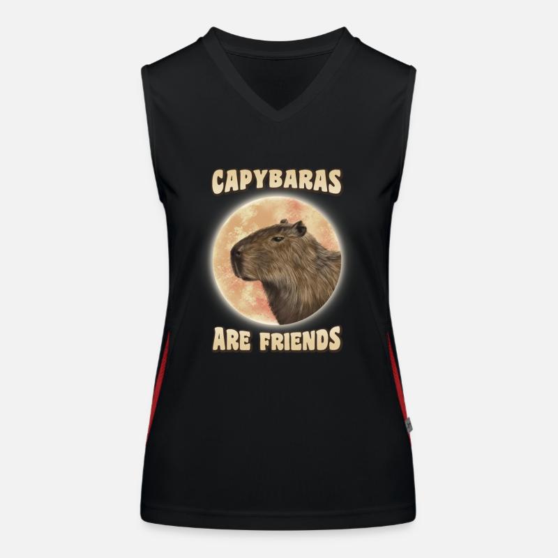 Capybara Lune Débardeur respirant contrasté Femme