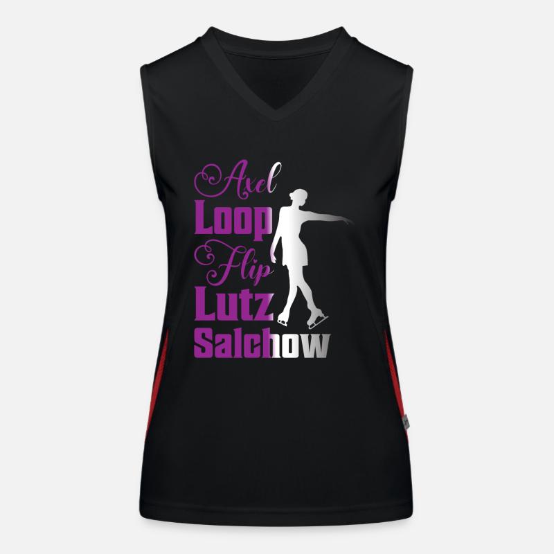 Axel Loop Flip Lutz Salchow Figure de patinage sur glace Débardeur respirant contrasté Femme
