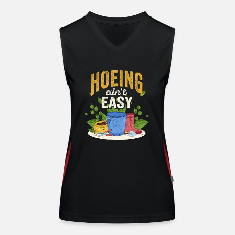 Hacking is not easy Funny Farner Plant Lover Women's Functional Contrast Tank Top