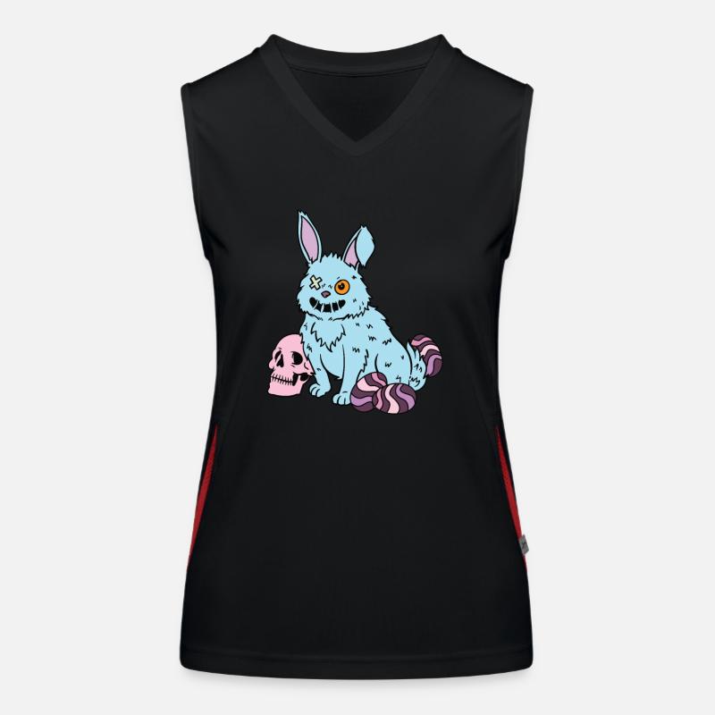 Gothic Rabbit Gothic Rabbit Gothic Easter Emo Goth Women's Functional Contrast Tank Top
