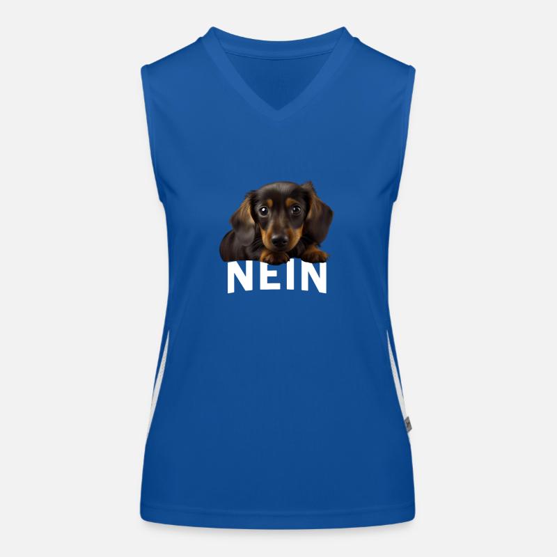 Statement Dachshund, Nö Fun, Einfach Nö, Nein Funktionelles Kontrast-Tank Top für Frauen