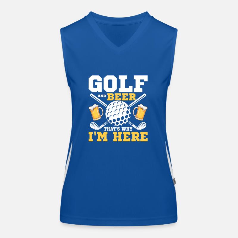 Golf And Beer That's Why I'm Here Golfing Par Tee Funktionelles Kontrast-Tank Top für Frauen
