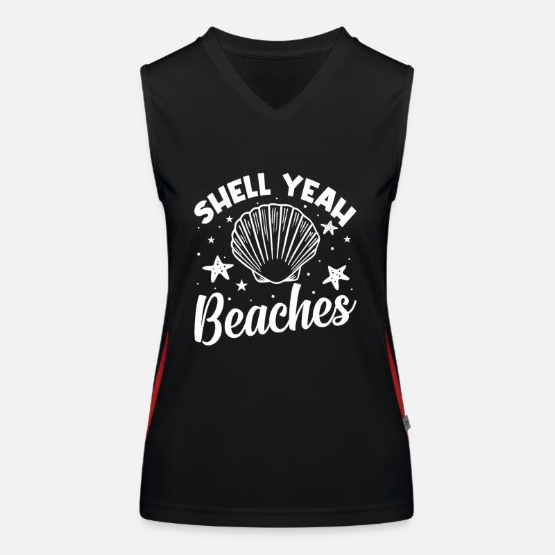 Shell Sea Turtle Lovers Beaches Women's Functional Contrast Tank Top