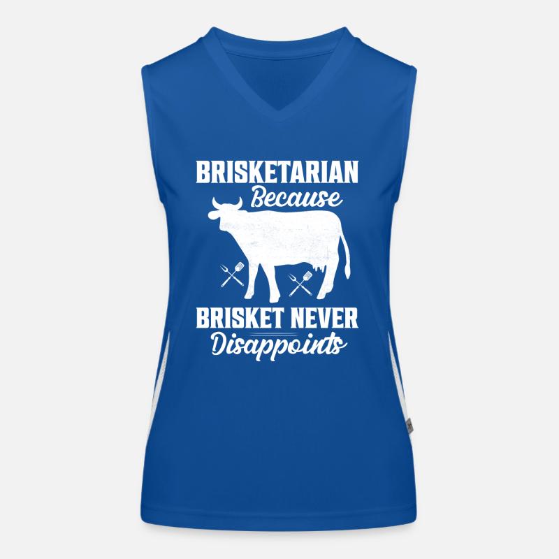 Brisketarian Because Brisket Smoker BBQ Grilling Funktionelles Kontrast-Tank Top für Frauen