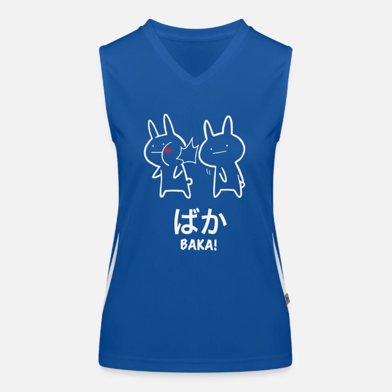 Baka Infographic Bunnies Anime Women's Functional Contrast Tank Top