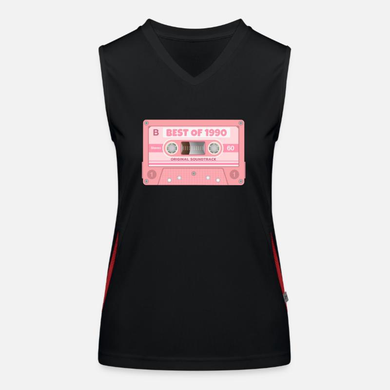 Das Beste von 1990 Mixtape Retro Kassette Geburtstag Funktionelles Kontrast-Tank Top für Frauen