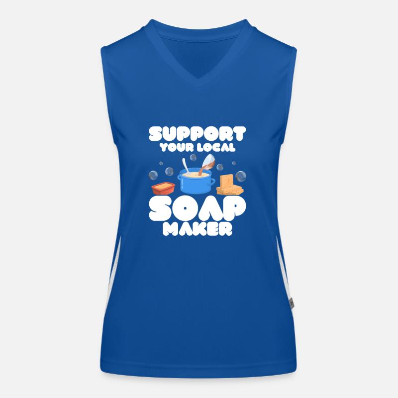 Support Your Local Soap Maker Soapmaker Soapmaking Funktionelles Kontrast-Tank Top für Frauen