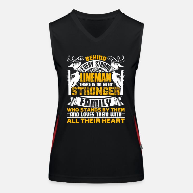Lineman Behind Every Strong Lineman Women's Functional Contrast Tank Top