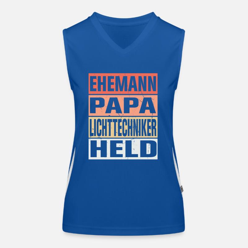 Lichttechniker Vater Ehemann Held Funktionelles Kontrast-Tank Top für Frauen