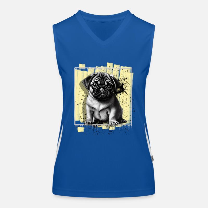 Pug Dog Women's Functional Contrast Tank Top