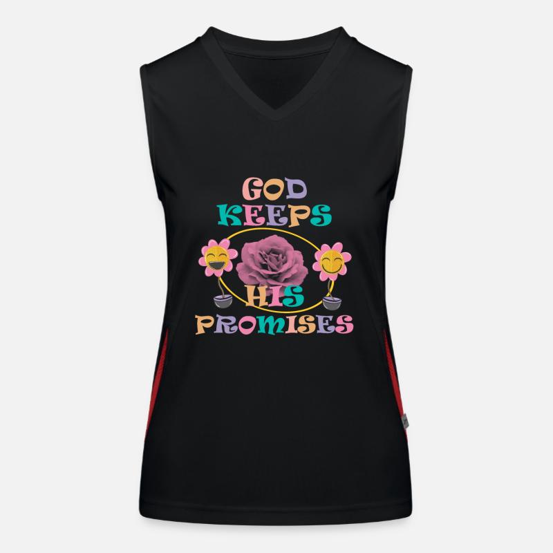 God Keeps His Promises 3 Funktionelles Kontrast-Tank Top für Frauen