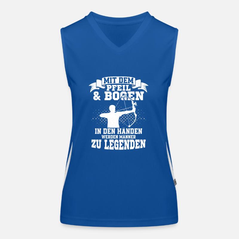 Mit dem Pfeil & Bogen in den Händen Bogenschütze Funktionelles Kontrast-Tank Top für Frauen