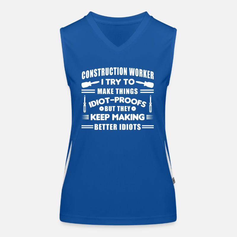 Construction Design For Men Daddy Construction Worker Women's Functional Contrast Tank Top