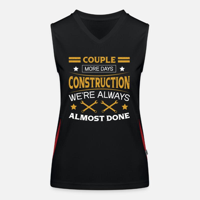 Building Design For Men Daddy Construction Worker Women's Functional Contrast Tank Top
