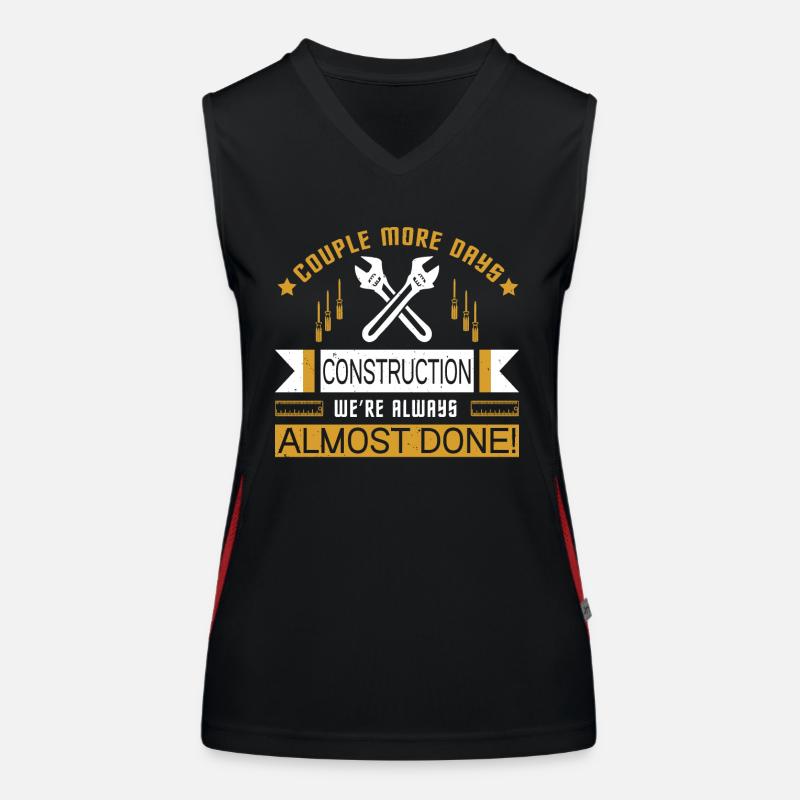Building Design For Men Daddy Construction Worker Women's Functional Contrast Tank Top
