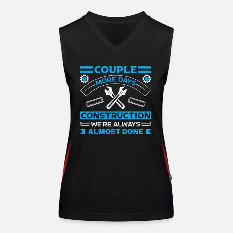 Building Design For Men Daddy Construction Worker Women's Functional Contrast Tank Top