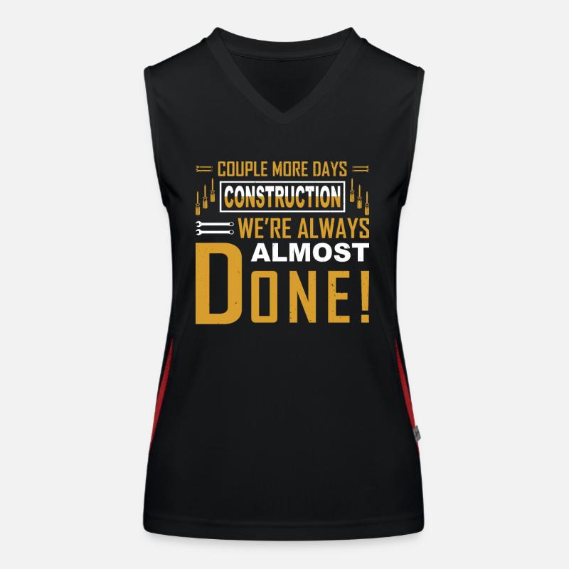Building Design For Men Daddy Construction Worker Women's Functional Contrast Tank Top