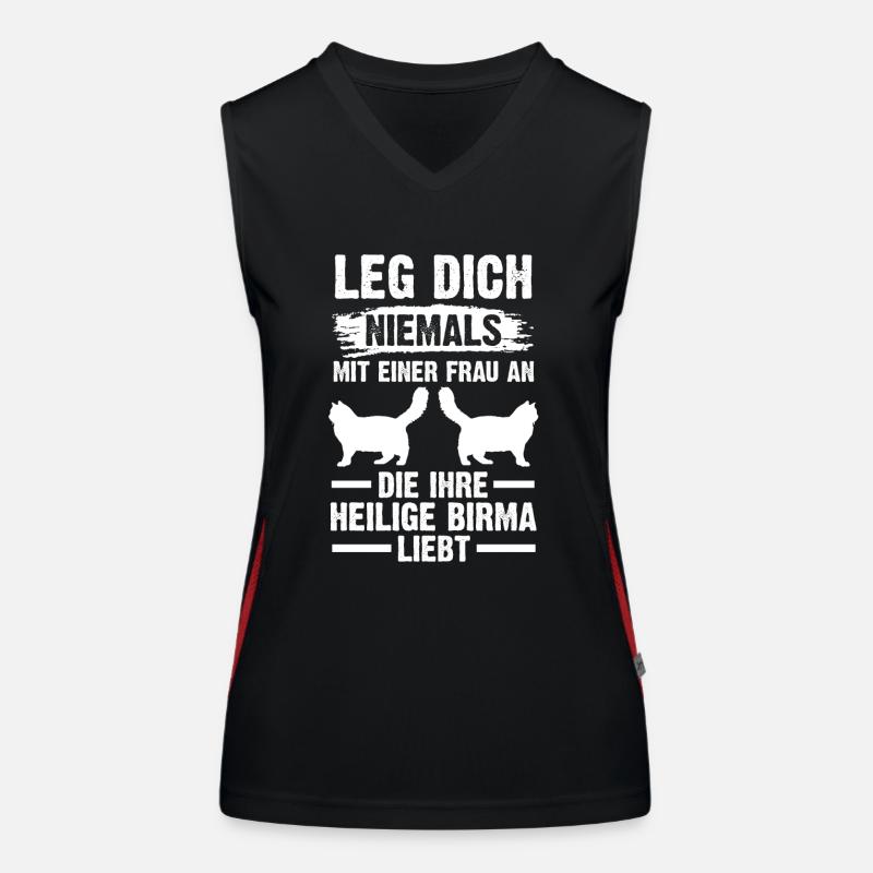 Heilige Birma Katze Funktionelles Kontrast-Tank Top für Frauen