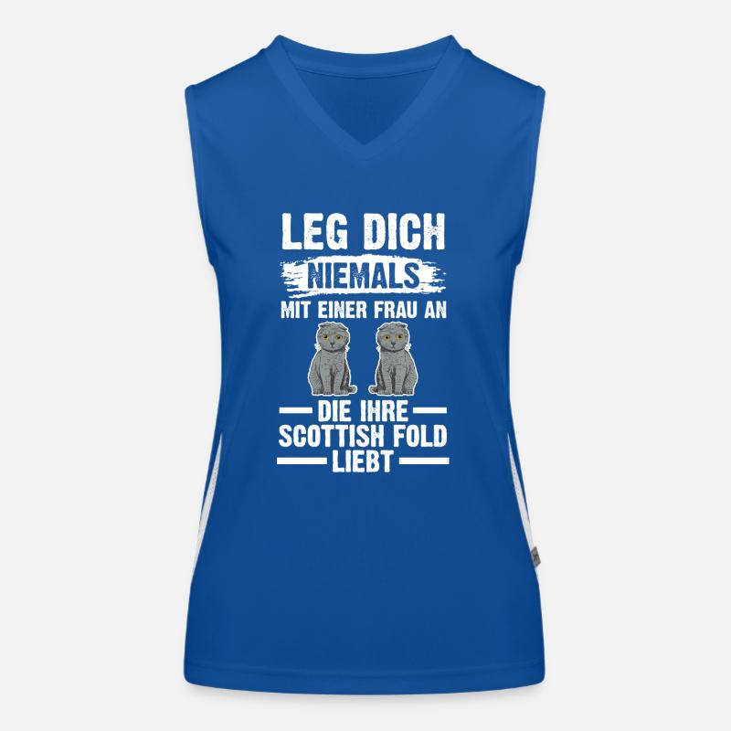 Scottish Fold Katze Funktionelles Kontrast-Tank Top für Frauen