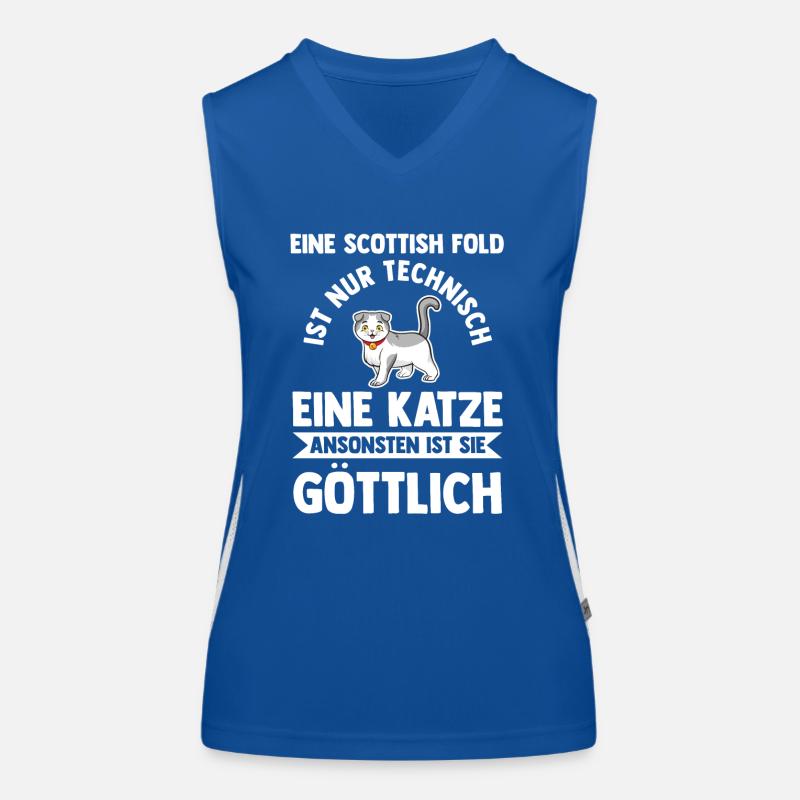 Scottish Fold Katze Funktionelles Kontrast-Tank Top für Frauen