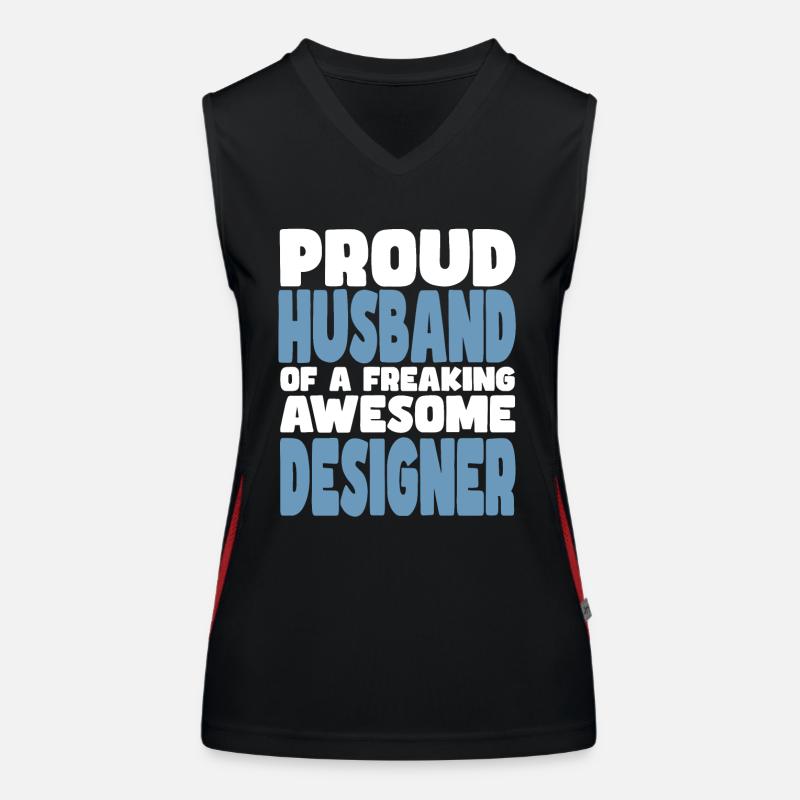 Stolze Ehefrau Eines Verdammt Guten Designers Funktionelles Kontrast-Tank Top für Frauen