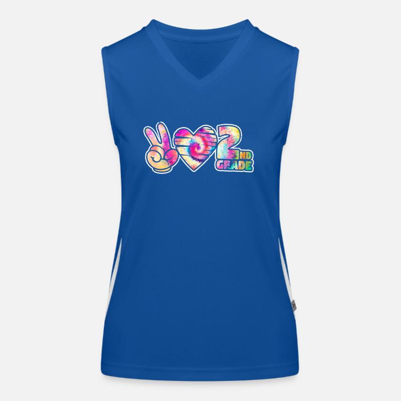 Tie-dye Peace Love Deuxième école mignonne de 2e année Débardeur respirant contrasté Femme