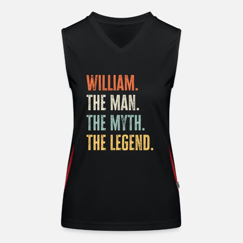 William, Mann Mythos Legende, lustig bester Name William Funktionelles Kontrast-Tank Top für Frauen