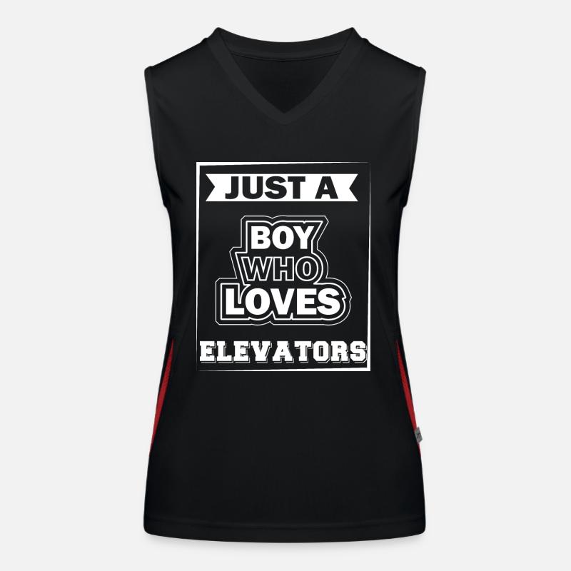 Aufzugs-Knopf Gerade Ein Junge, Der Aufzug Liebt Funktionelles Kontrast-Tank Top für Frauen