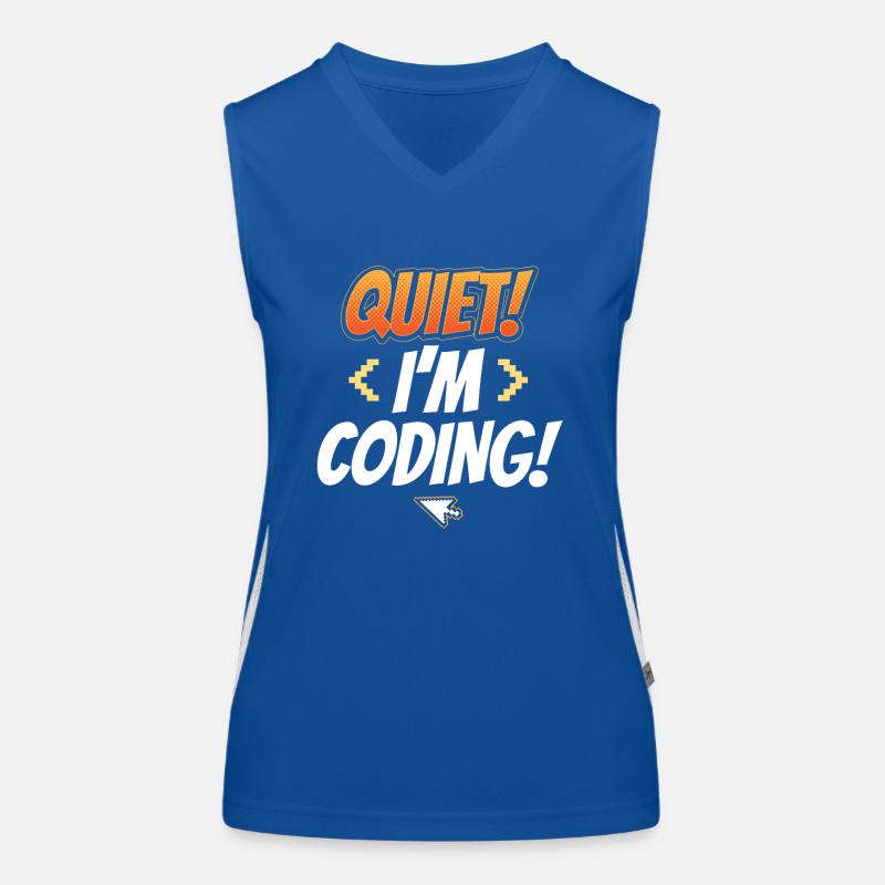 Leise Ich Programmiere Coding Coder Programmieren Funktionelles Kontrast-Tank Top für Frauen