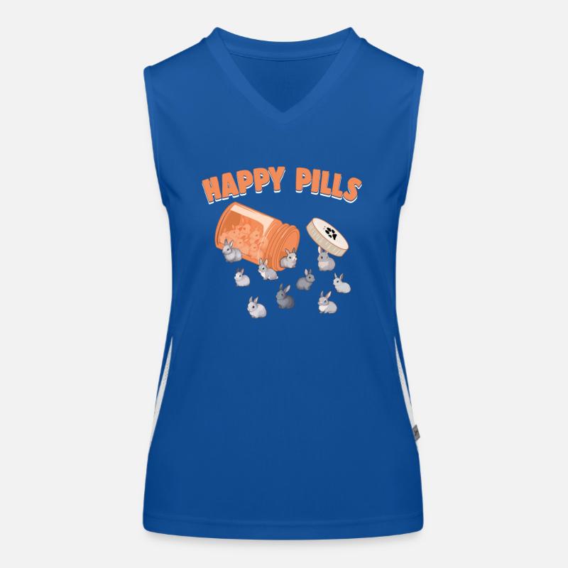 Happy Pills Netherland Dwarf Bunny Funny Rabbit Women's Functional Contrast Tank Top