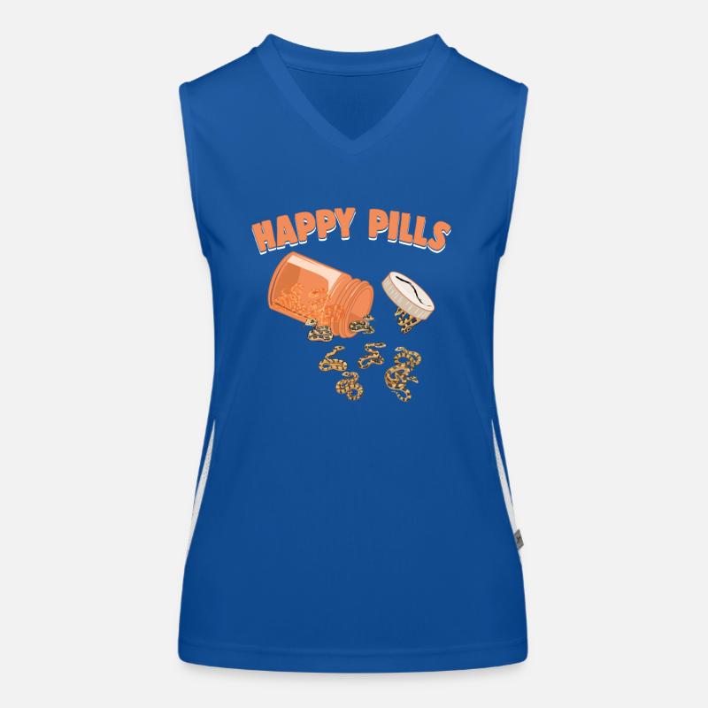 Glückliche Pillen Schlangen Lustiger Ball Python Liebhaber Humor Funktionelles Kontrast-Tank Top für Frauen