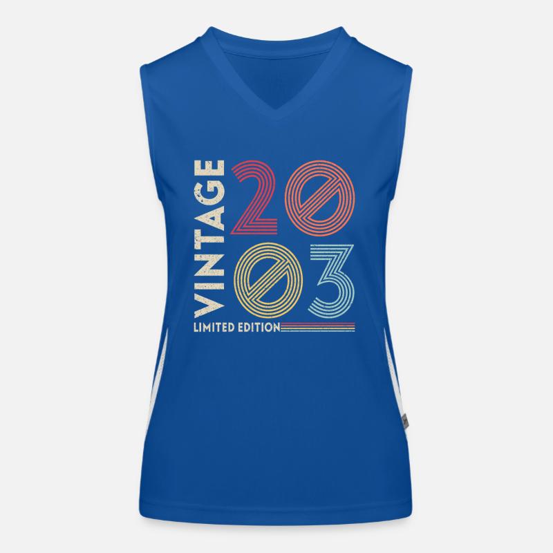 Vintage 2003 Birthday Funktionelles Kontrast-Tank Top für Frauen