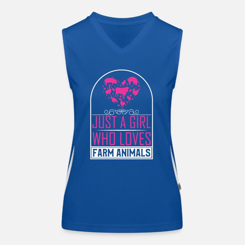 Mädchen Das Bauerntiere Kühen Schweine Ziegen Funktionelles Kontrast-Tank Top für Frauen
