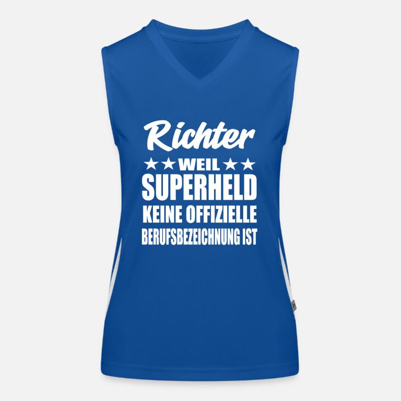 Richter Superheld Spruch Funktionelles Kontrast-Tank Top für Frauen