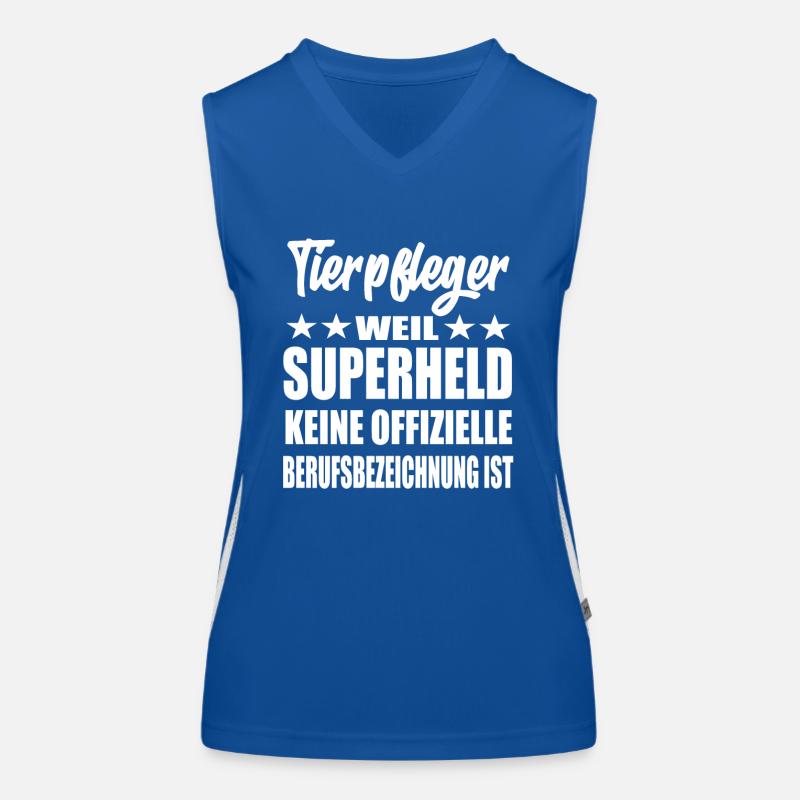 Tierpfleger Superheld Spruch Funktionelles Kontrast-Tank Top für Frauen
