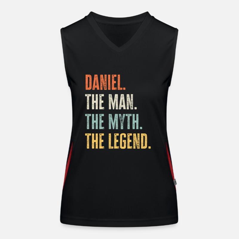 Daniel, Man Myth Legend, Funny Best Name Daniel Women's Functional Contrast Tank Top