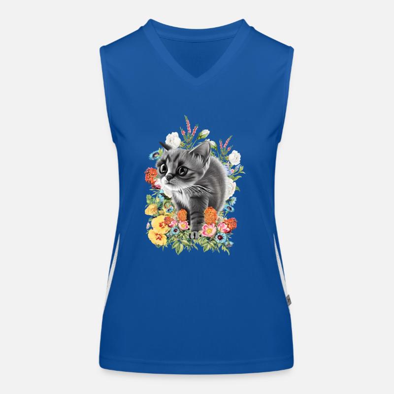 Fleurs de chat Débardeur respirant contrasté Femme