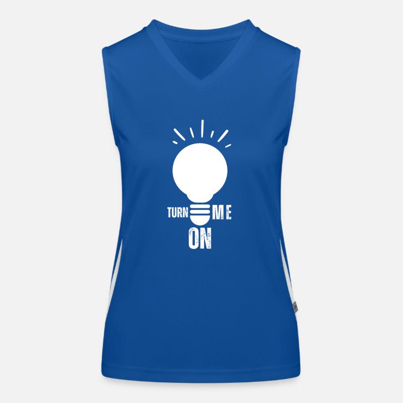 Turn Me On Light Bulb Positive Trendy Statement Women's Functional Contrast Tank Top