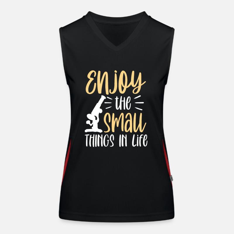 Genießen Sie Die Kleinen Dinge Des Lebens Sprüche Funktionelles Kontrast-Tank Top für Frauen