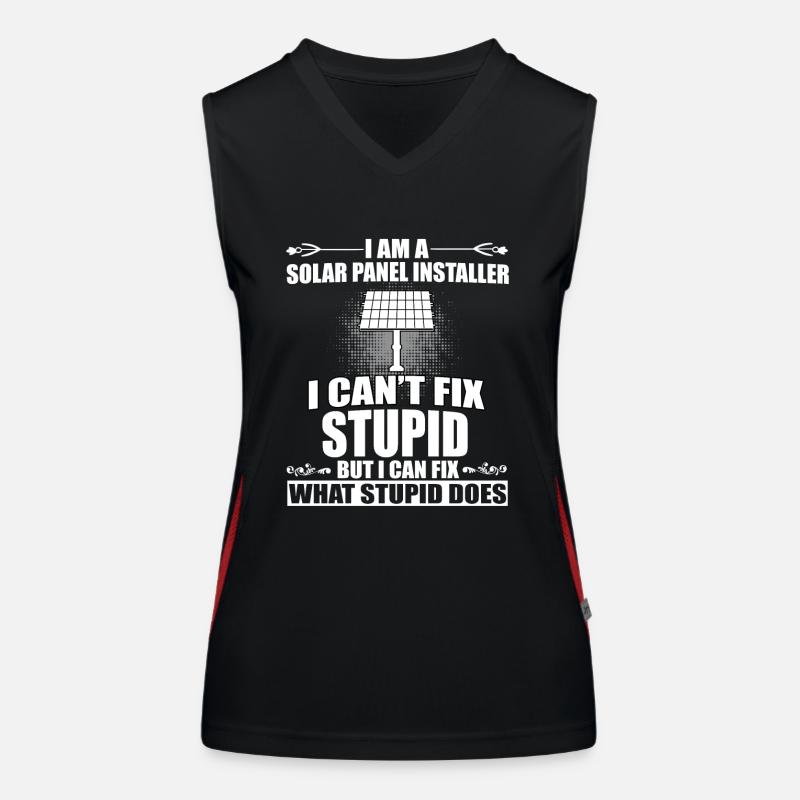 Funny Solar Panel Installer Design Women's Functional Contrast Tank Top