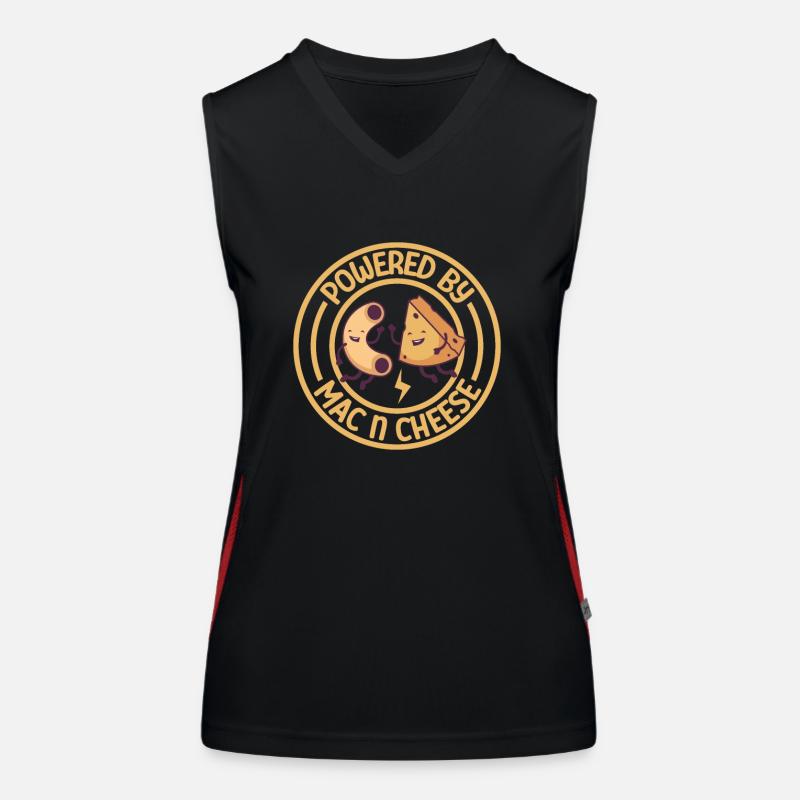 MAC AND CHEESE GIFT: powered by mac & cheese Funktionelles Kontrast-Tank Top für Frauen